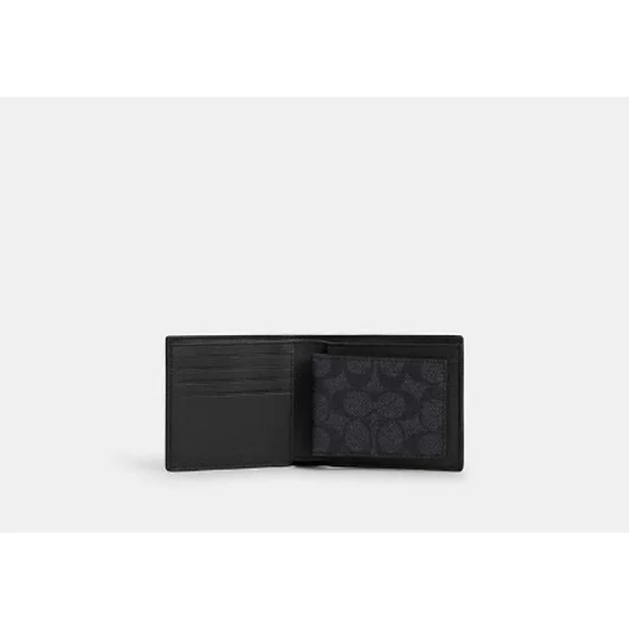 Coach 3 In 1 Men’s Wallet In Signature Canvas - Picture 2 of 8